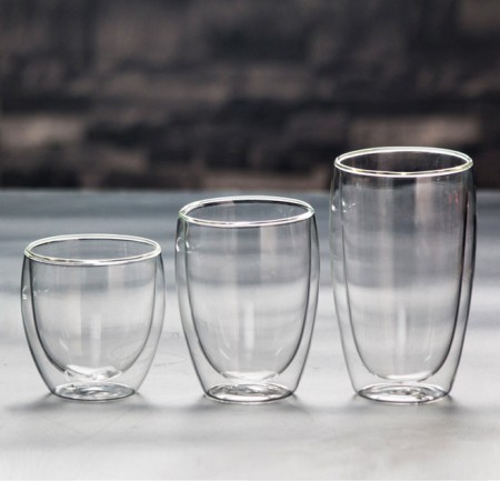 美型加厚雙層玻璃水杯 ㄧ組3杯加送1杯  免運費