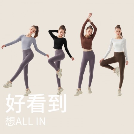 【時尚瑜伽 / 運動】美背螺紋長袖瑜珈服