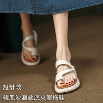 設計款韓風沙灘軟底夾腳拖鞋
