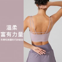【時尚瑜伽 / 運動】修身細帶瑜珈背心（帶胸墊）