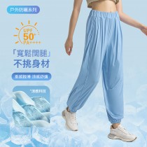 【時尚瑜伽 / 運動】涼感UPF50+健身防曬褲