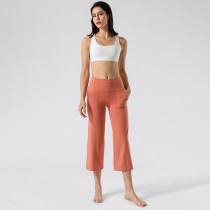 【時尚瑜伽 / 運動】寬版 舒適自由瑜伽舞蹈七分褲 雙側口袋